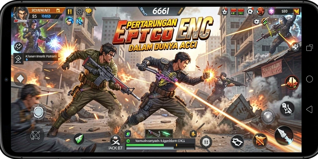 Tampilan gameplay penuh aksi dari 666I yang mendebarkan.