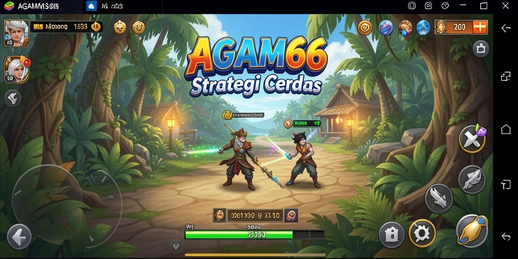 Screenshot AGAM66 menampilkan aksi pertempuran dan strategi yang mendebarkan.