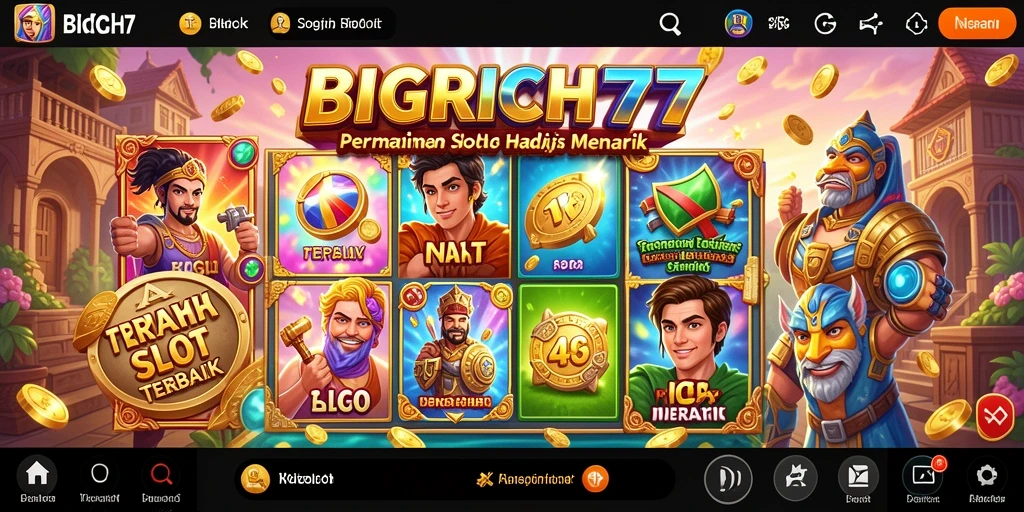 Gameplay menarik BIGRICH77 dengan berbagai tema slot.