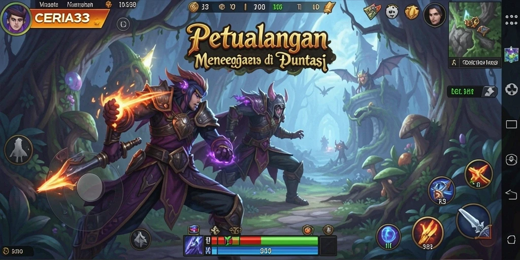 Screenshot dari CERIA33 menampilkan aksi petualangan seru yang penuh tantangan.