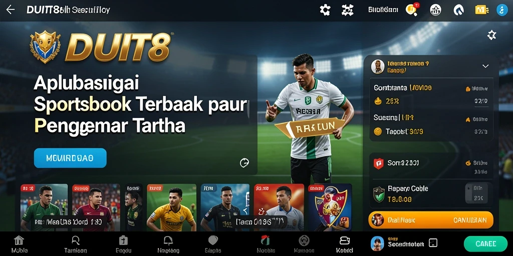Tampilan antarmuka menarik dari aplikasi Sportsbook DUIT8.
