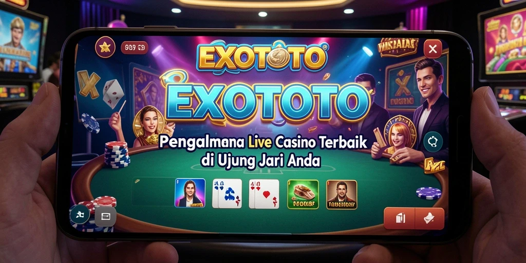 Screenshot gameplay EXOTOTO dengan dealer langsung yang interaktif.