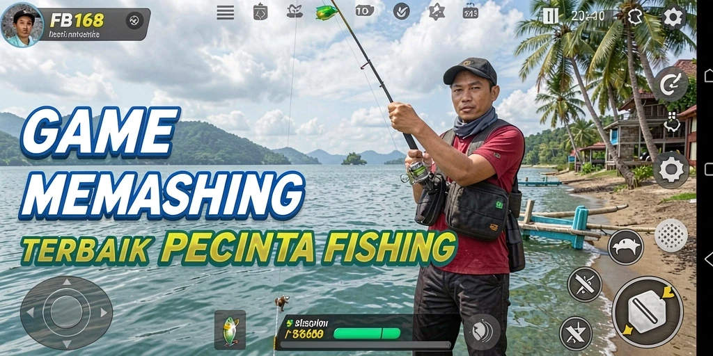 Tampilan gameplay FB168 dengan aksi memancing yang mendebarkan.