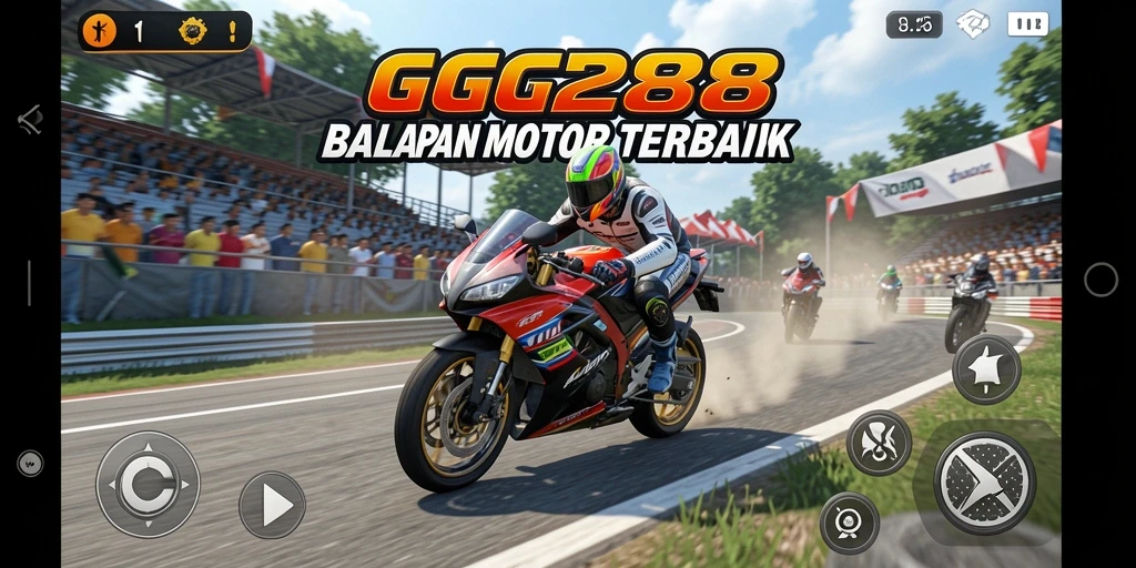 Gameplay GG288 yang mengasyikkan saat balapan motor.