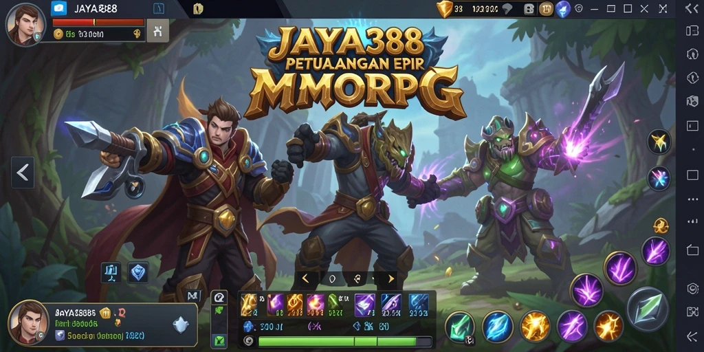 Tangkapan layar JAYA388 menampilkan pertarungan spektakuler di dunia MMORPG.