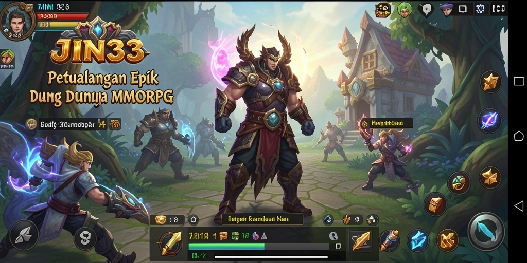 Tangkapan layar utama JIN33 menampilkan aksi seru dalam permainan MMORPG.