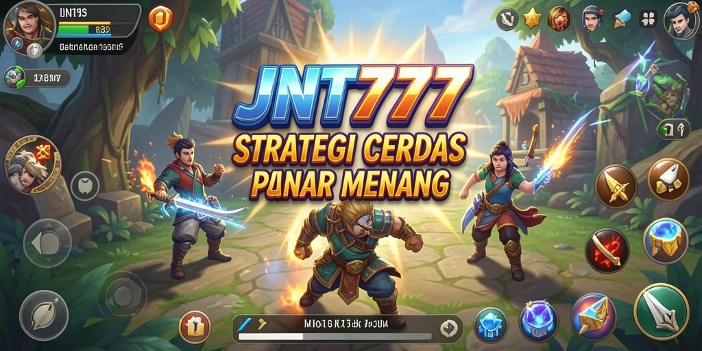 Screenshot utama JNT777 menampilkan pertempuran strategis yang mendebarkan.