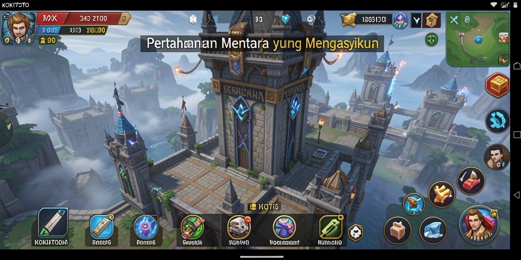Gambar menampilkan gameplay seru KOKITOTO dalam genre Tower Defense.