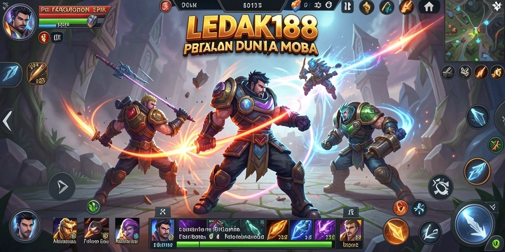 Tangkapan layar utama menunjukkan pertarungan epik dalam <strong>LEDAK188</strong> dengan grafis menawan.