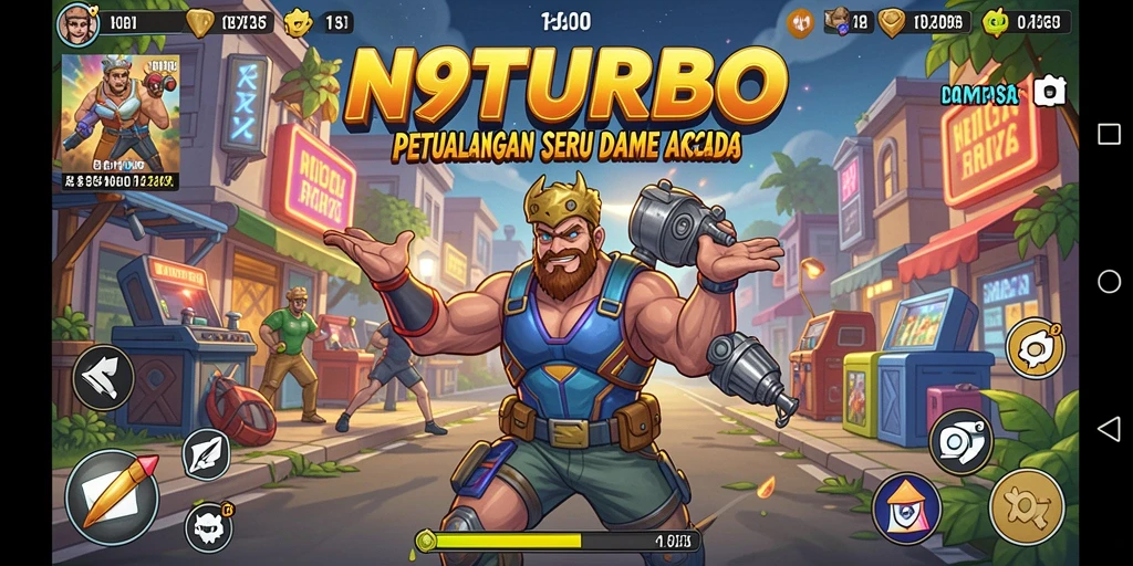 Screenshot menampilkan momen seru dalam gameplay N9TURBO yang menantang.