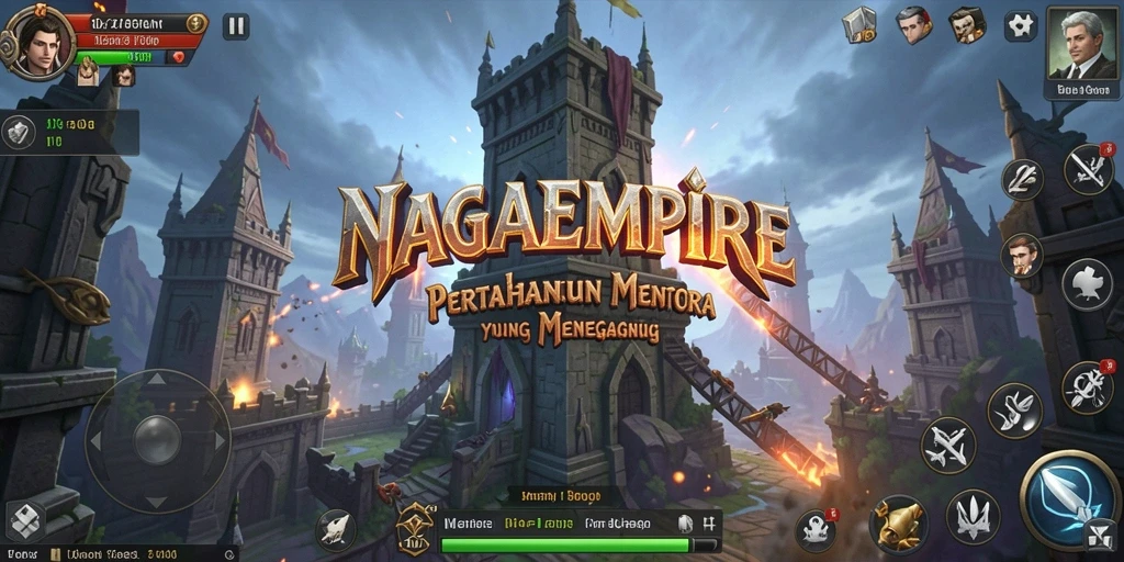 Screenshot gameplay Tower Defense NAGAEMPIRE yang seru dan menegangkan.