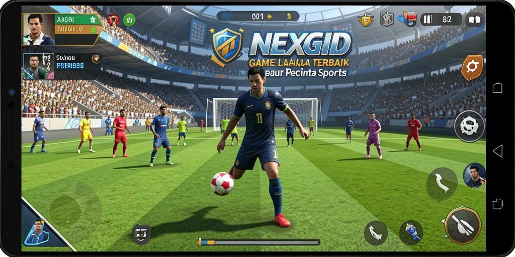 Screenshot dari gameplay yang menampilkan aksi olahraga seru di NEXGID.
