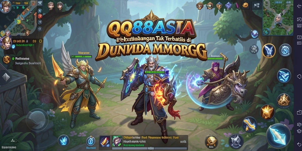 Tampilan gameplay seru dari QQ88ASIA yang menampilkan pertempuran MMORPG.