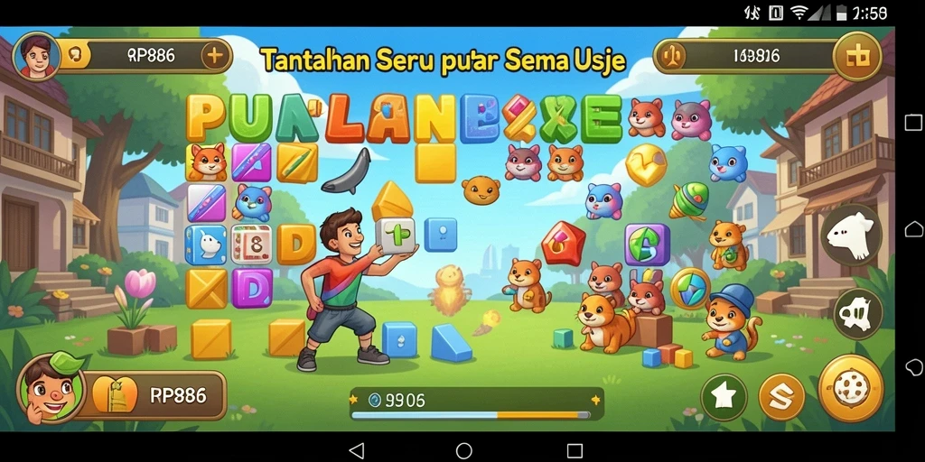 Screenshot RP886 dengan gameplay Puzzle yang seru dan menantang.