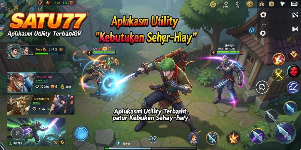 Tampilan aplikasi SATU77 yang intuitif dan berguna untuk kegiatan sehari-hari.