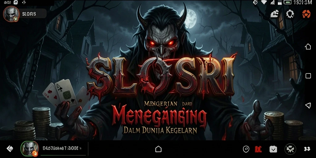 Screenshot gameplay SLOTSRI menampilkan suasana horor yang mencekam.