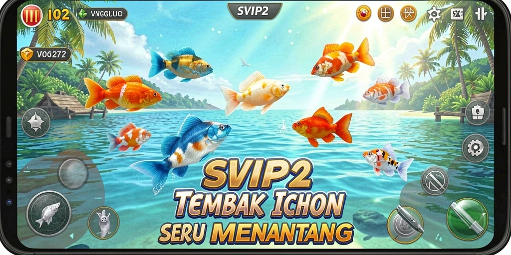 Tampilan gameplay yang menegangkan saat berburu ikan.