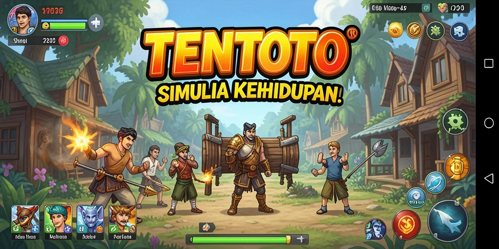 Tampilan gameplay TENTOTO dengan karakter dan lingkungan yang menarik.