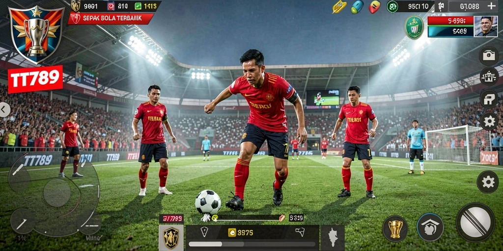 Gameplay mendebarkan dengan grafis sepak bola yang memukau.