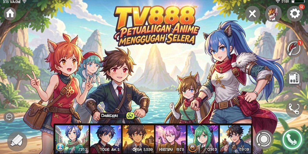 Tampilan gameplay TV888 yang penuh aksi dan warna.