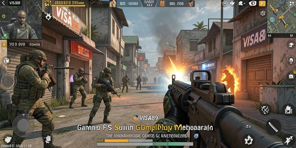 Tampilan gameplay seru dari game FPS VISA89 dengan aksi cepat.